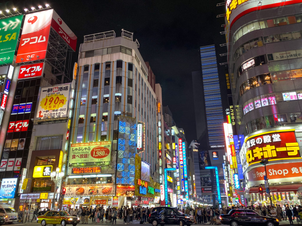  Entrance to Kabukicho at night in Shinjuku. iPhone 11 Pro standard camera.